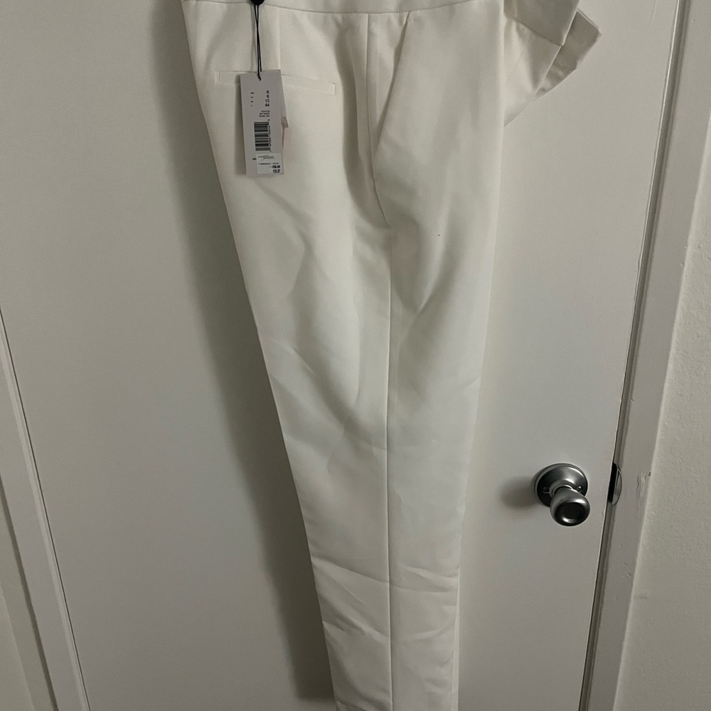 Elie Tahari White Wide Leg Dress Pants 6 Tailored Formal Wedding